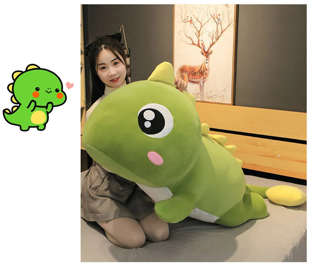 60cm Giant Dinosaur Stuffed Plush Toys Doll Pillow Sleeping Kawaii Big Decoration Animal Doll soft Pillow For Kids Birthday Gift