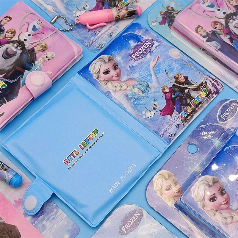 2pcs/set Disney Frozen Pen Notebook Stationery Books Elsa Anna Kids Cute Cartoon Student Writing Book Action Figure Toys Gifts