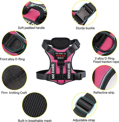 Dog Harness No pull Reflective Tactical Harness Vest for Small Large Pet Dogs Walking