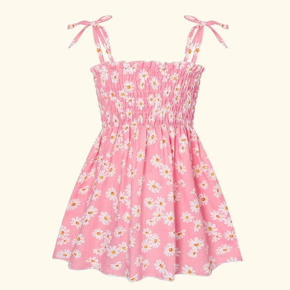 Children's Summer Floral Princess Dress – Cotton Sling Sundress for Girls