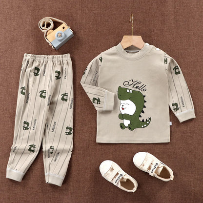 Unisex Cotton Pajama Set for Kids – Cozy Autumn & Winter Sleepwear