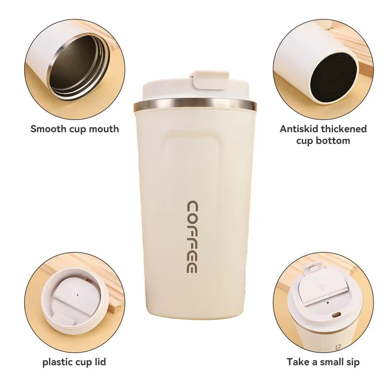 380/510ML Stainless Steel Coffee Mug Portable Tumbler Vacuum Flasks Car Thermal Cup Keeps Cold and Heat Thermal Mug Coffee Cup