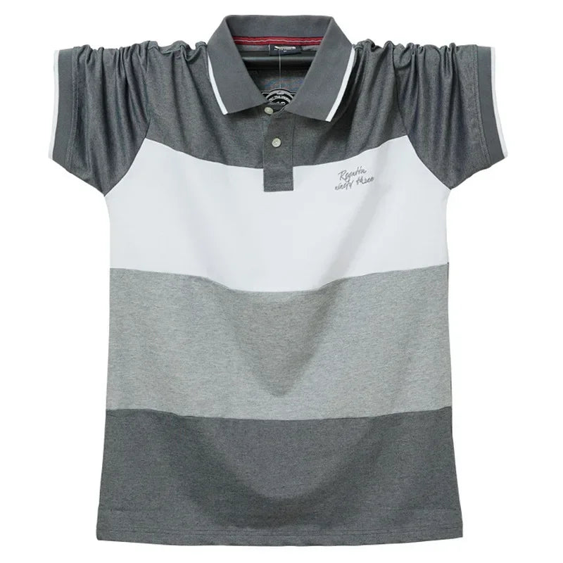Patchwork Polo Shirts Plus Size M-6XL