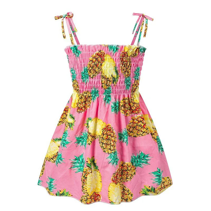 Children's Summer Floral Princess Dress – Cotton Sling Sundress for Girls