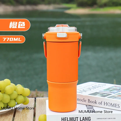 770/900ML Car Coffee Cup Outdoor Sport Insulated Cup Thermos Water Bottle Tumbler Vacuum Flasks Keeps Cold and Heat Thermal Mug