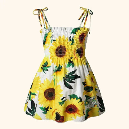 Children's Summer Floral Princess Dress – Cotton Sling Sundress for Girls