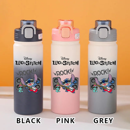 Disney Lilo Stitch Gradient Thermos Cup Outdoor Sports Fitness Portable Leak-proof Camping Cartoon Animation Cycling Kettle Gift
