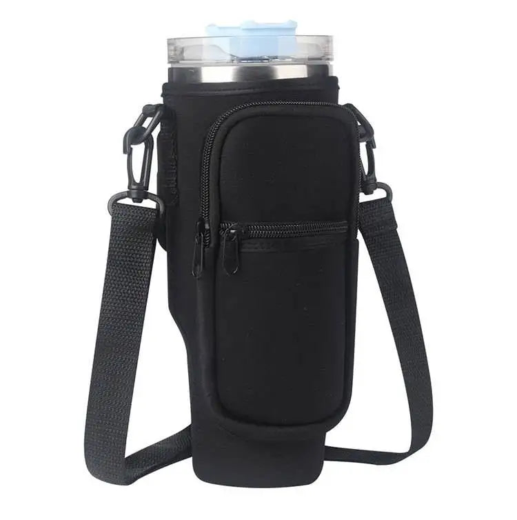 Water Bottle Carrier Bag for Stanley 40oz Tumbler with Handle Water Bottle Holder with Adjustable Shoulder Strap with Pocket