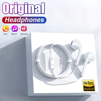 Original Headphones For Apple iPhone 15 14 13 11 12 Pro Max Plus XS XR 7 8 In-ear Lightning 3.5 mm Wired Bluetooth Earphones