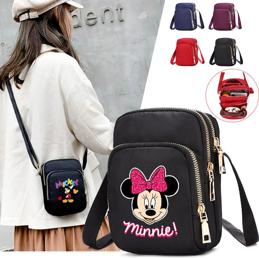 Mickey Minnie Mouse Women Shoulder Bags Cell Phone Purse Crossbody