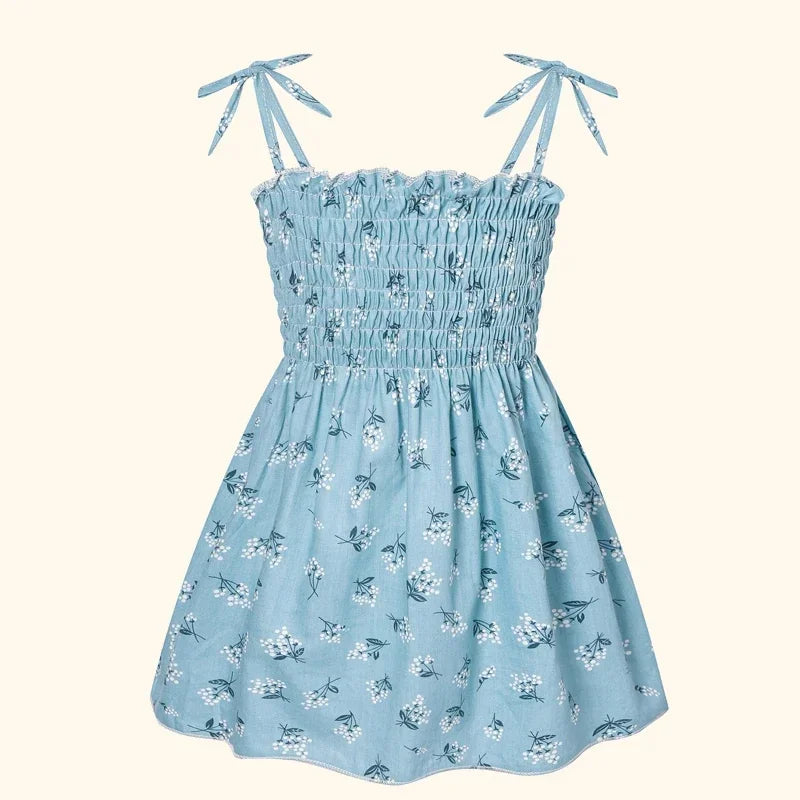 Children's Summer Floral Princess Dress – Cotton Sling Sundress for Girls