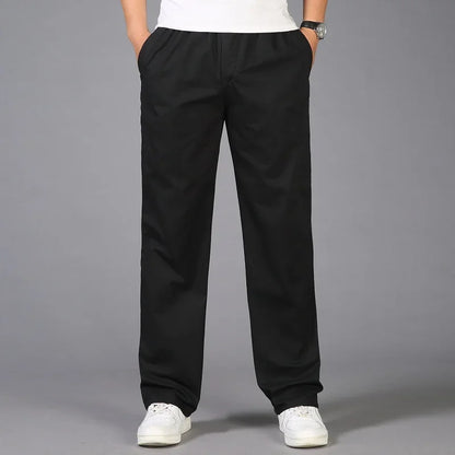 Men Pants Casual Cotton Long Pants Straight Joggers