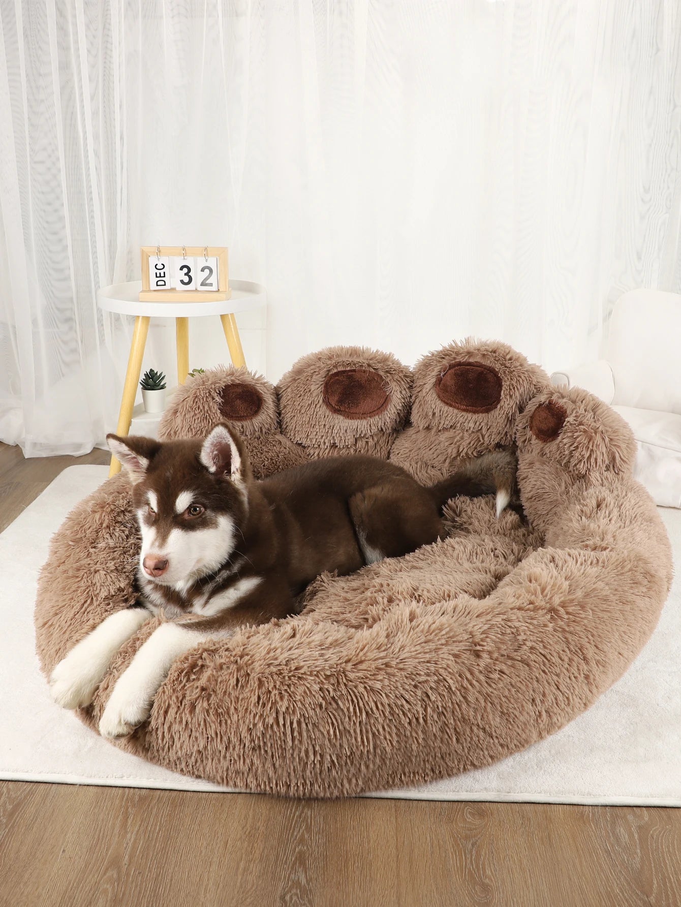 Fluffy Dog Bed – Plush Round Pet Cushion for Small to Large Dogs & Cats