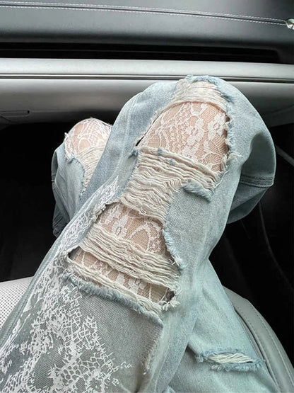 Oversized Fashion Ripped Holes Jeans