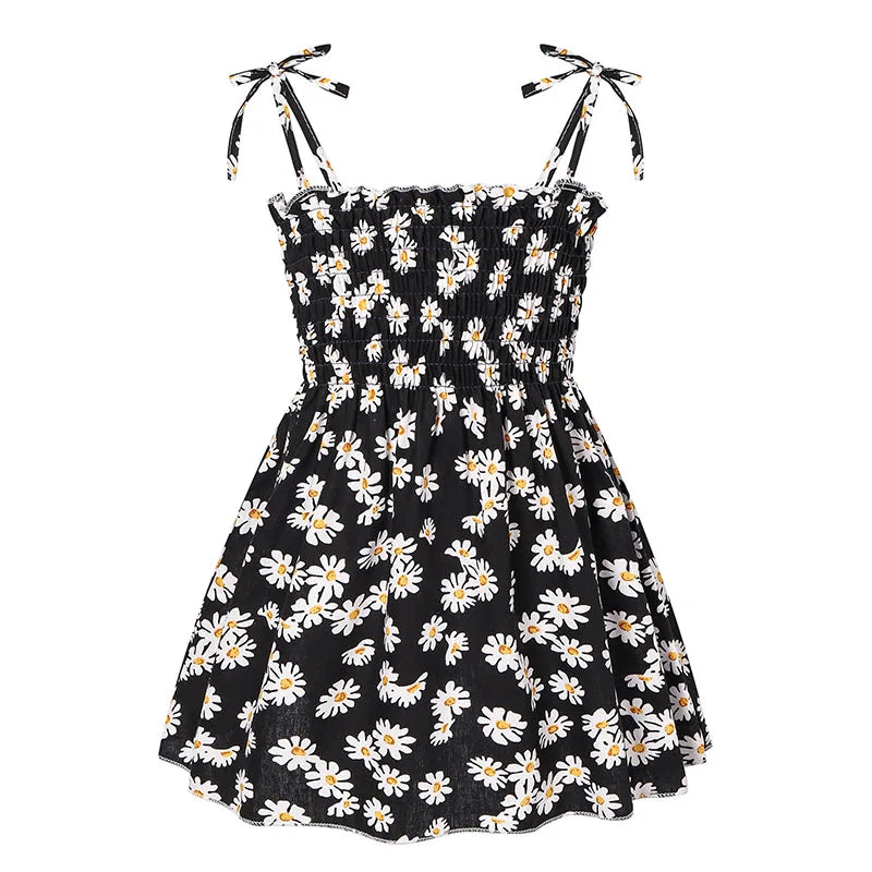 Children's Summer Floral Princess Dress – Cotton Sling Sundress for Girls