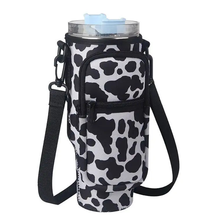 Water Bottle Carrier Bag for Stanley 40oz Tumbler with Handle Water Bottle Holder with Adjustable Shoulder Strap with Pocket