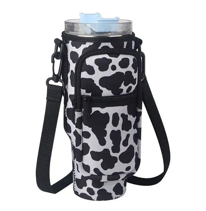 Water Bottle Carrier Bag for Stanley 40oz Tumbler with Handle Water Bottle Holder with Adjustable Shoulder Strap with Pocket