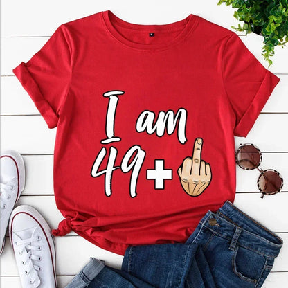 I Am 39 Plus Middle Finger Print Women T-shirts