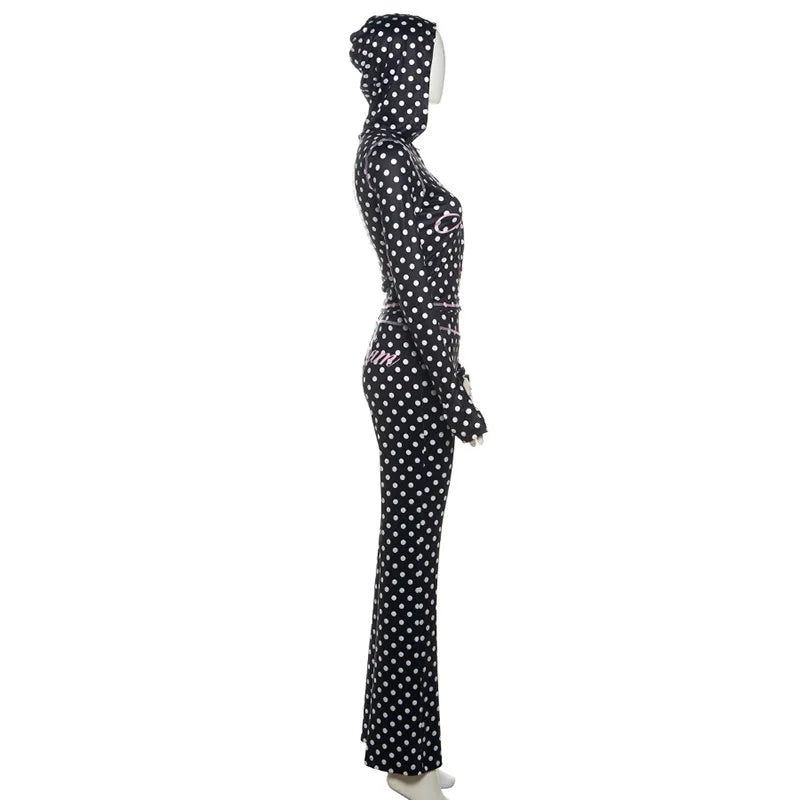 Polka Dot Letter Print 2 Piece Set