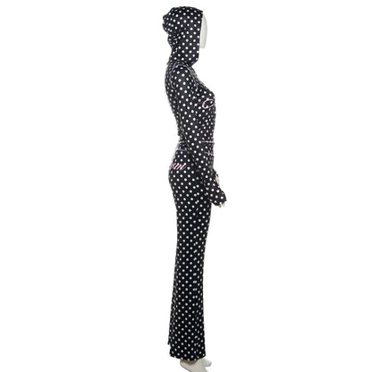 Polka Dot Letter Print 2 Piece Set
