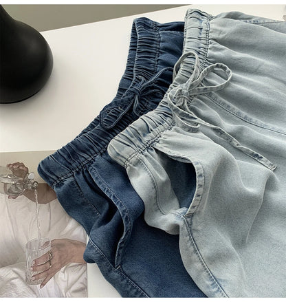 Thin Ice Silk Denim Pants for Women