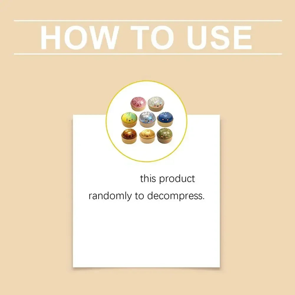 1pcs Party Time Realistic Steamed Bun Squeeze Toy