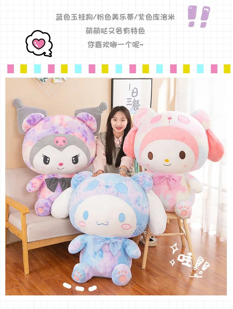 Giant Sanrio Kulomi Plushies Stuffed Animal Doll Cute Cinnamoroll Throw Pillow Melody Plush Toys Girl's Birthday Cinnamorol Gift