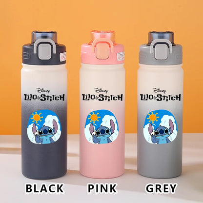 Disney Lilo Stitch Gradient Thermos Cup Outdoor Sports Fitness Portable Leak-proof Camping Cartoon Animation Cycling Kettle Gift