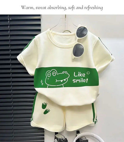 Children’s 2-Piece Summer T-Shirt & Shorts Set – Soft Cotton Casual Outfit for Boys & Girls