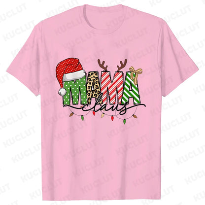 Mama Claus T-shirts Christmas Mama Tshirts Mother T-shirts