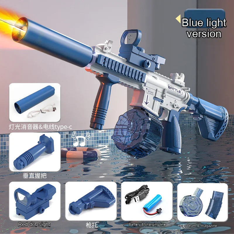 M416 With lighting Water Gun Electric Pistol Shooting Toy Full Automatic