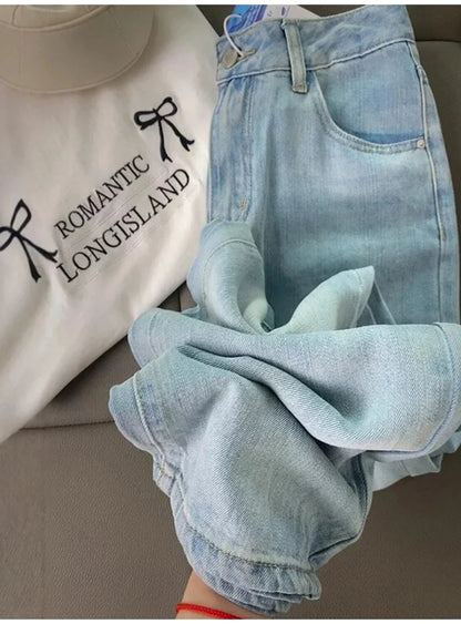 Oversized Thin Ice Silk Jeans