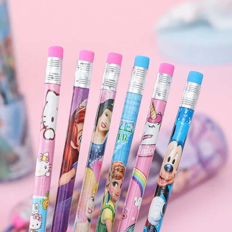 30Pcs/set Disney Pencil princess Stationery micky mouse Pencil Set Frozen Lovely School Supplies HB Pencil Holiday Gifts