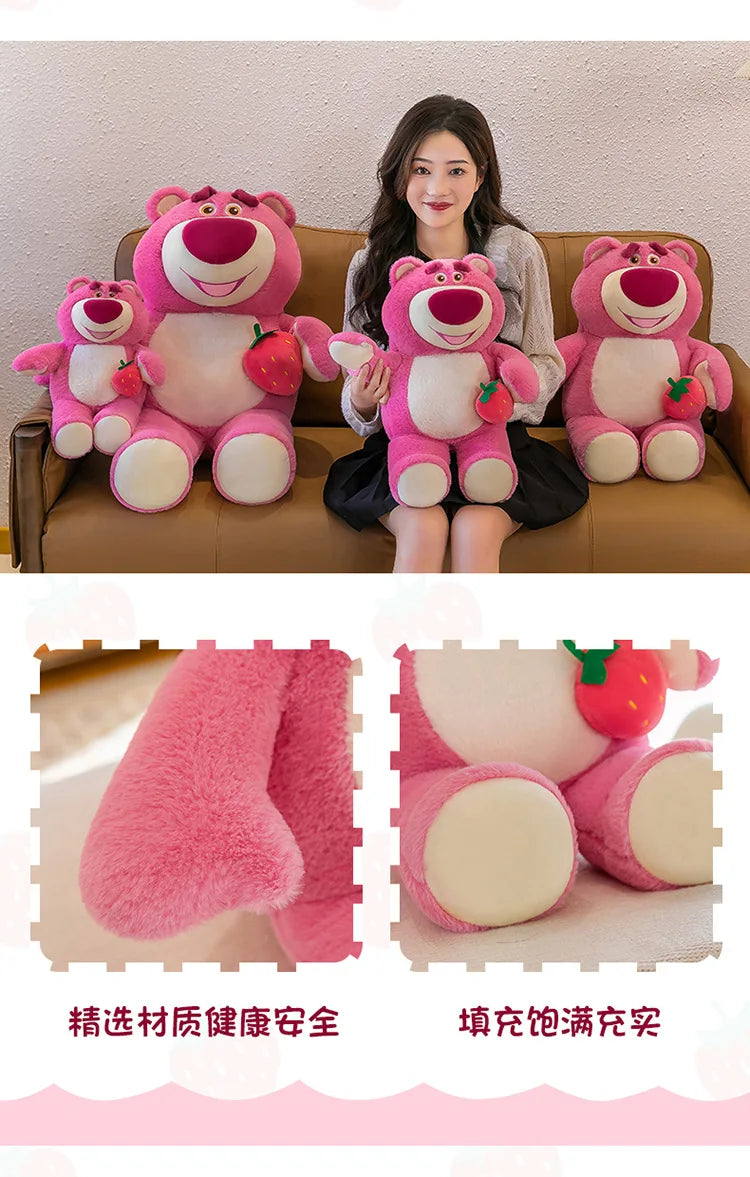 35cm Cute Cartoon Pixar Strawberry Bear Doll Plush Toy Gift Office Sofa Strawberry Bear Pillow Cushion Plushies Dolls for Kids