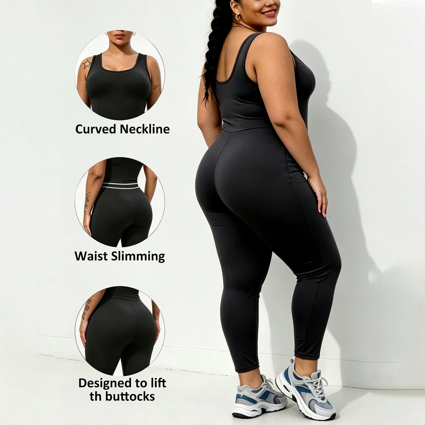 Plus Size Women Workout  Jumpsuit