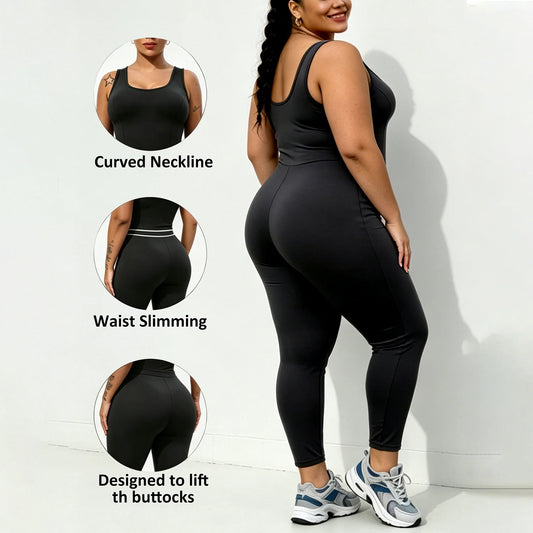 Plus Size Women Workout  Jumpsuit