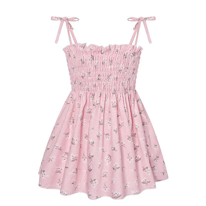 Children's Summer Floral Princess Dress – Cotton Sling Sundress for Girls