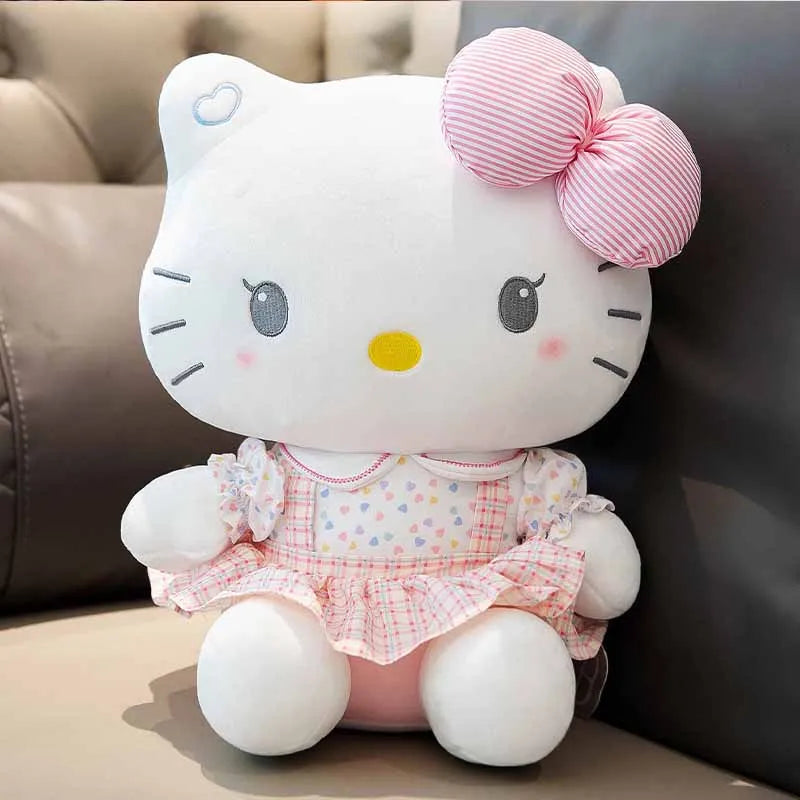 20/40cm Sanrio Cute Plushies Hello Kitty Cat Dolls Pink Soft Stuffed Animal Pillow KT Cat Plush Toy Girl Birthday Gift