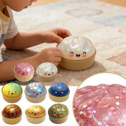1pcs Party Time Realistic Steamed Bun Squeeze Toy