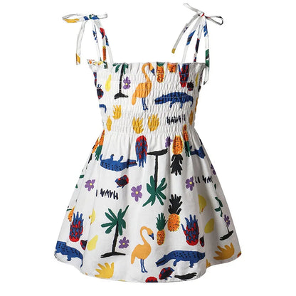 Children's Summer Floral Princess Dress – Cotton Sling Sundress for Girls