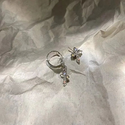Crystal Cross Women Stud Earrings