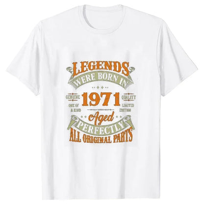 52th Vintage Legends Born In 1971 52 Years Old T Shirts