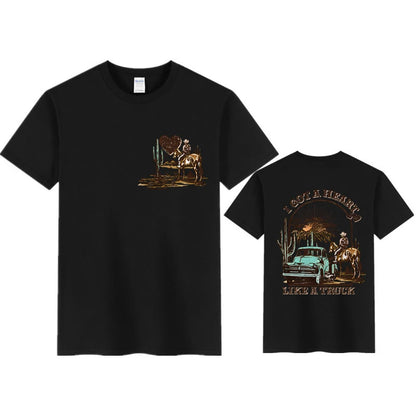 I Got A Heart Like A Truck Front and Back Shirt Cowboy Tshirts