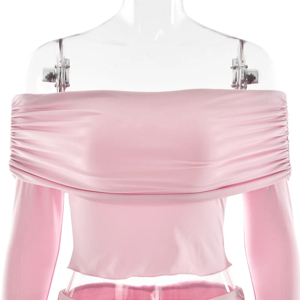Fold Over Flare Pants 2 Piece Set