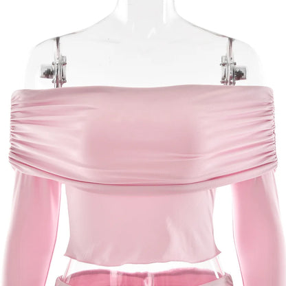 Fold Over Flare Pants 2 Piece Set