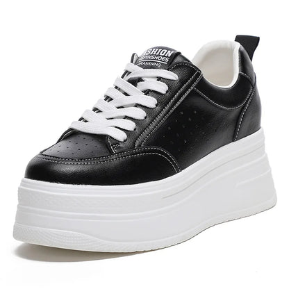 Fujin 8cm Genuine Leather Women Casual Shoes