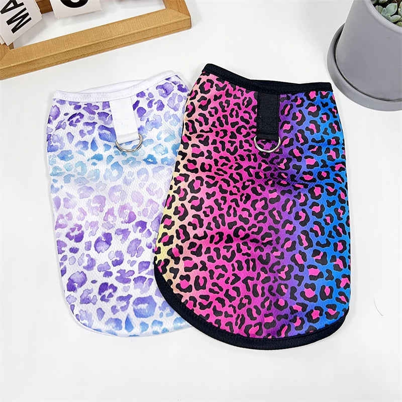 Pullover Pet Vest – Colorful Leopard Print for Small/Medium Dogs & Cats