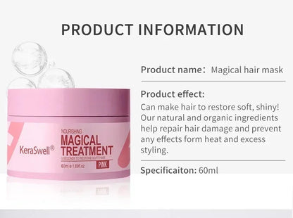 5 Seconds Magical Keratin Hair Mask Repair Damaged Hair Frizzy Soft Smooth Shiny Deep Moisturizing Nourish Hair Root Beauty Care