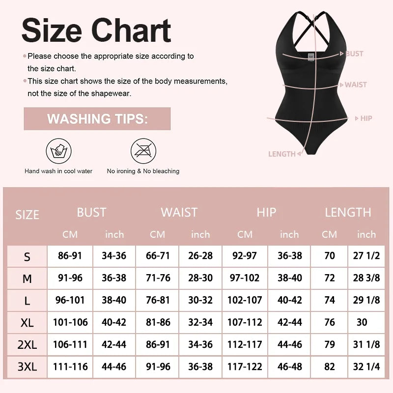 Women Deep V Cup Bodysuit Adjustable Strap Shapewear Halter Top Tummy Control Fajas Columbiana Thong Sexy Beachwear 2025