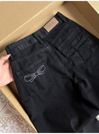 Black Straight Loose Jeans